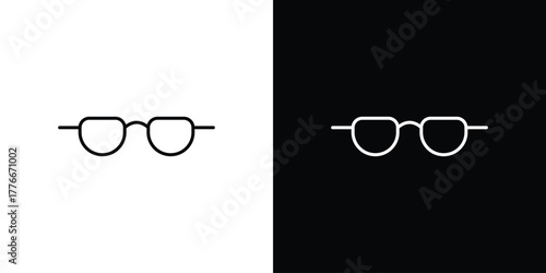 Eye glasses icon pixel perfect. Outline symbol. Simple linear drawing.