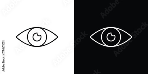 Eye icon pixel perfect. Outline symbol. Simple linear drawing.
