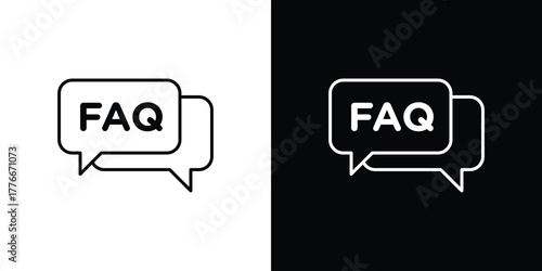 FAQ icon pixel perfect. Outline symbol. Simple linear drawing.