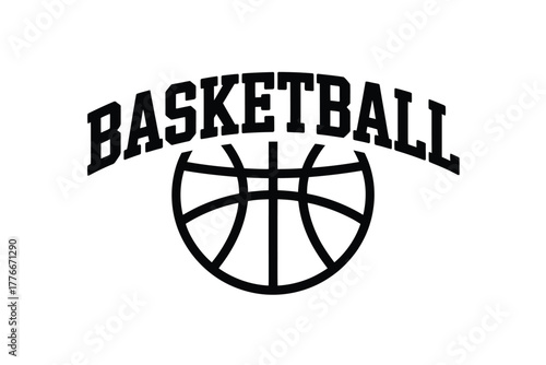 Classic basketball logo with arching text