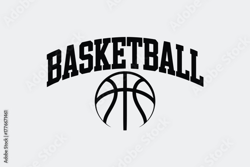 Classic basketball logo with arching text