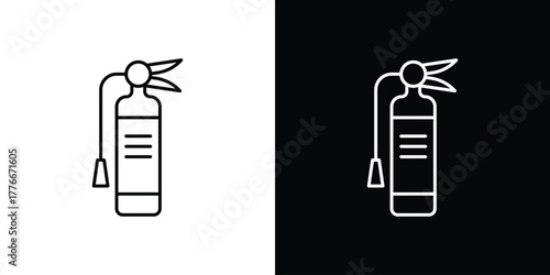 Fire extinguisher icon pixel perfect. Outline symbol. Simple linear drawing.