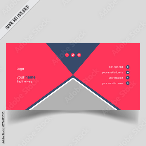 Creative, different, new, trendy, Email Signature business Layout design, minimal style email signature card template in horizontal, Web and social media format card