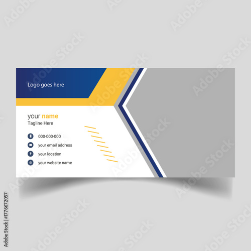 Creative, different, new, trendy, Email Signature business Layout design, minimal style email signature card template in horizontal, Web and social media format card
