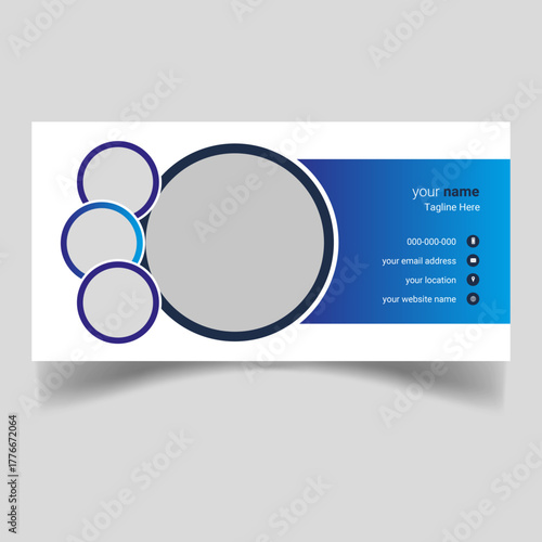 Creative, different, new, trendy, Email Signature business Layout design, minimal style email signature card template in horizontal, Web and social media format card