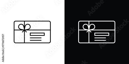 Gift card icon pixel perfect. Outline symbol. Simple linear drawing.