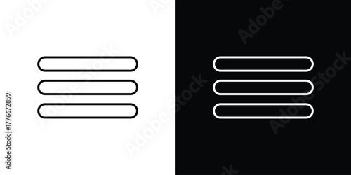 Hamburger menu icon pixel perfect. Outline symbol. Simple linear drawing.