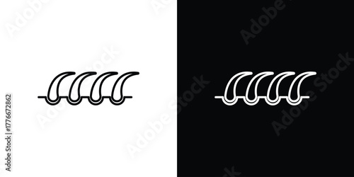 Hair icon pixel perfect. Outline symbol. Simple linear drawing.