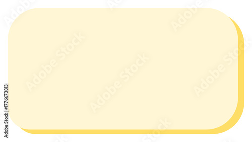 Soft Yellow Rounded Rectangle Note Label Vector – Cute Minimal Pastel Blank Tag