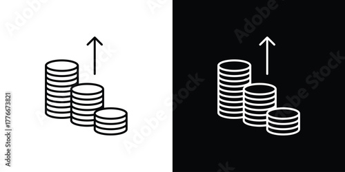 Income icon pixel perfect. Outline symbol. Simple linear drawing.