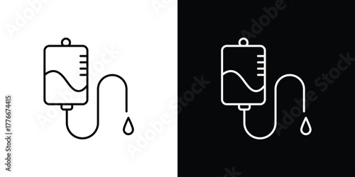 IV drip icon pixel perfect. Outline symbol. Simple linear drawing.