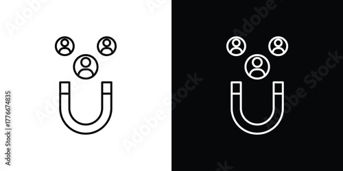 Lead generation icon pixel perfect. Outline symbol. Simple linear drawing.