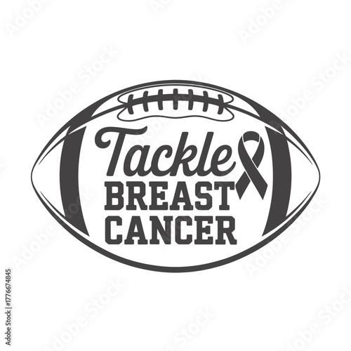 Tackle breast cancer football awareness design
