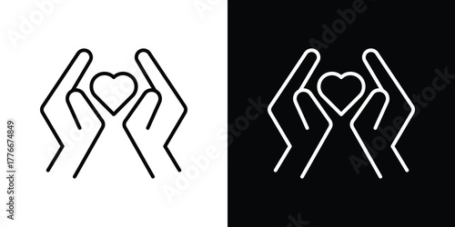 Life insurance icon pixel perfect. Outline symbol. Simple linear drawing.