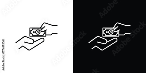 loan icon pixel perfect. Outline symbol. Simple linear drawing.