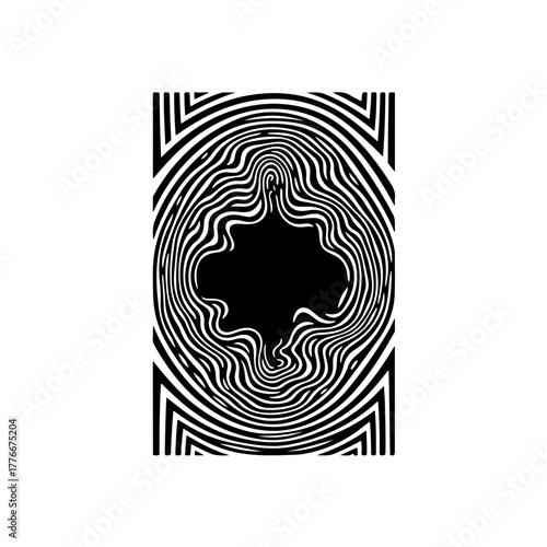 Modern abstract black and white organic shape design