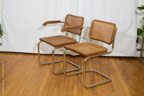 Pair of authentic Marcel Breuer style Cesca cantilever chairs, Italy 1970s
