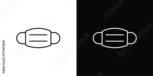 Mask icon pixel perfect. Outline symbol. Simple linear drawing.