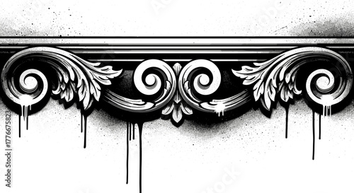 Elegant Architectural Detail: A close-up showcases an exquisite, ornate architectural molding.