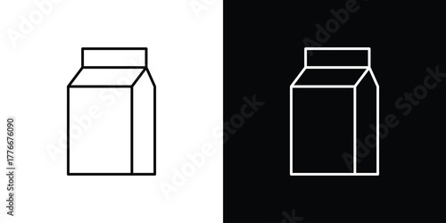 Milk carton icon pixel perfect. Outline symbol. Simple linear drawing.