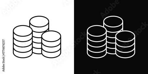 Money coin icon pixel perfect. Outline symbol. Simple linear drawing.