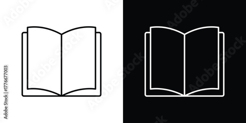 open book icon pixel perfect. Outline symbol. Simple linear drawing.