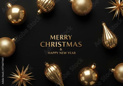 Luxury Black & Gold Christmas Card
