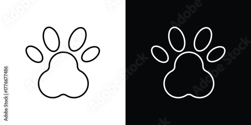 Paw icon pixel perfect. Outline symbol. Simple linear drawing.