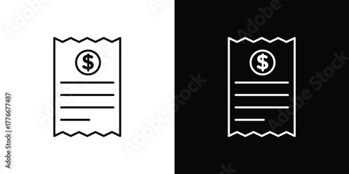 Payment receipt icon pixel perfect. Outline symbol. Simple linear drawing.