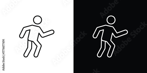 Pedestrian icon pixel perfect. Outline symbol. Simple linear drawing.