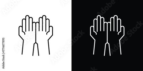 Philanthropy icon pixel perfect. Outline symbol. Simple linear drawing.