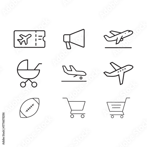 Travel and shopping icons