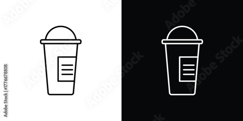 Protein shake icon pixel perfect. Outline symbol. Simple linear drawing.
