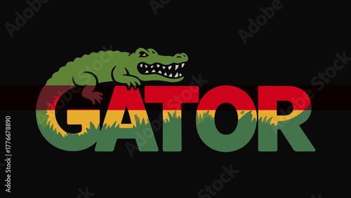 GATOR , Bold Jungle Energy T-Shirt Design, Gator vector t shirt design, png gator, gator vector, gator t-shirt, alligator design, bold typography, jungle theme, animal graphic, reptile art,
