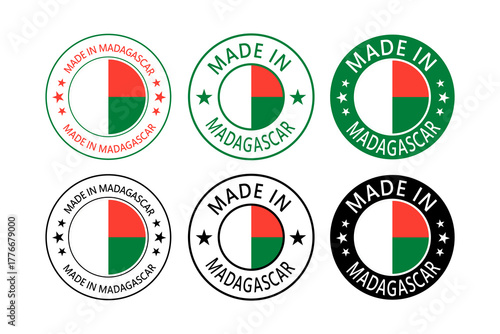 Madagascar Made in Stamp in circle with flag Vector template on white background Free Download Madagascar Made in Stamp in circle with flag Vector template on white background - GFXLoad