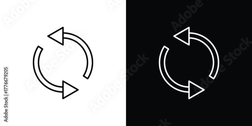 Refresh icon pixel perfect. Outline symbol. Simple linear drawing.