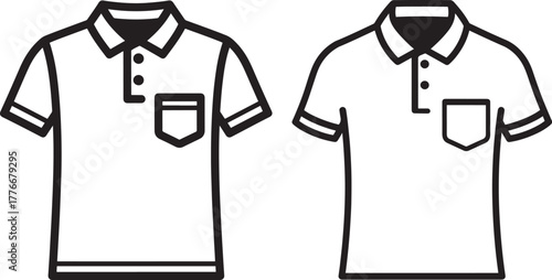 Two polo shirts silhouette
