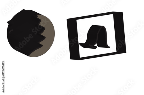 Black and white silhouette of a woman's face with a playing card suit icon, such as a heart or spade, symbolizing gambling or a poker game