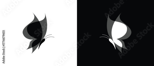 Butterfly icon with two tone. flat flying butterfly icon. Butterfly icon.
