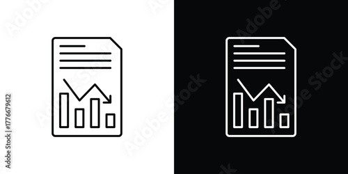 Report icon pixel perfect. Outline symbol. Simple linear drawing.