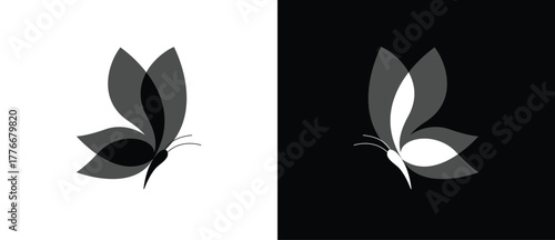 Butterfly icon with two tone. flat flying butterfly icon. Butterfly icon.