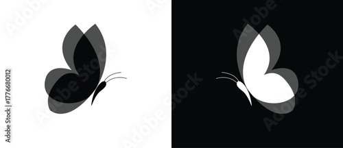 Butterfly icon with two tone. flat flying butterfly icon. Butterfly icon.