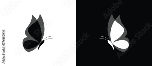 Butterfly icon with two tone. flat flying butterfly icon. Butterfly icon.