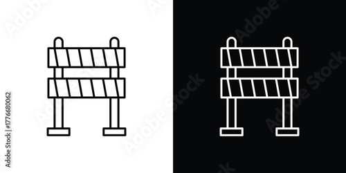 Roadblock icon pixel perfect. Outline symbol. Simple linear drawing.