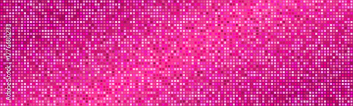 Pink disco ball background pattern. Abstract shining halftone mosaic texture. Night club party glitter pattern.