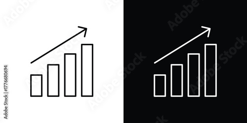 Sales growth icon pixel perfect. Outline symbol. Simple linear drawing.