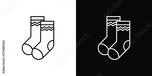 Socks icon pixel perfect. Outline symbol. Simple linear drawing.