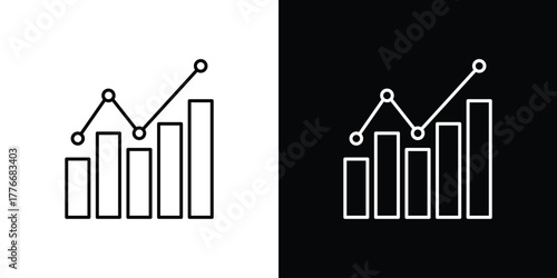 Statistics icon pixel perfect. Outline symbol. Simple linear drawing.