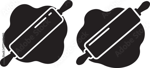 Two rolling pins with dough silhouette