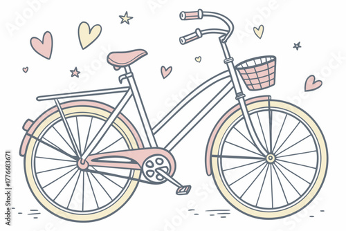 Retro vintage classic bicycle illustration